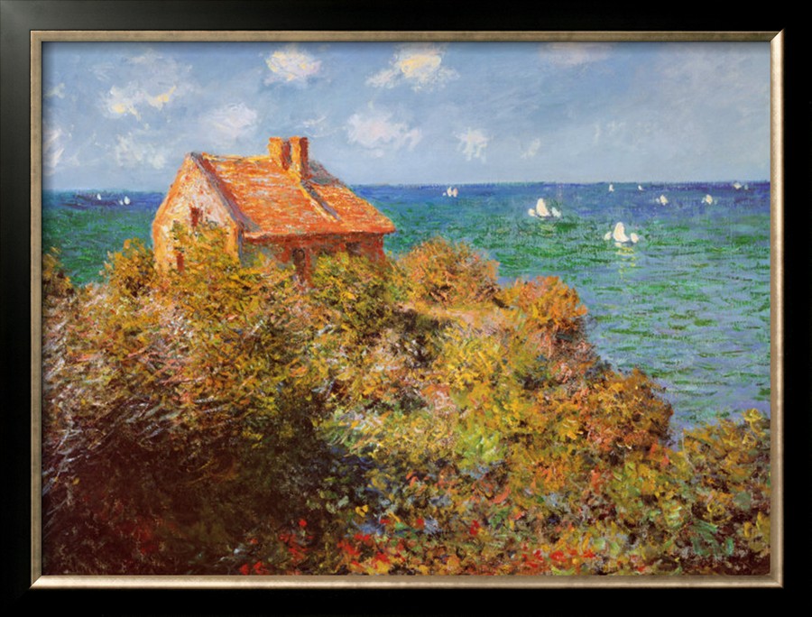 Fishermans Cottage on the Cliffs at Var - Claude Monet Paintings